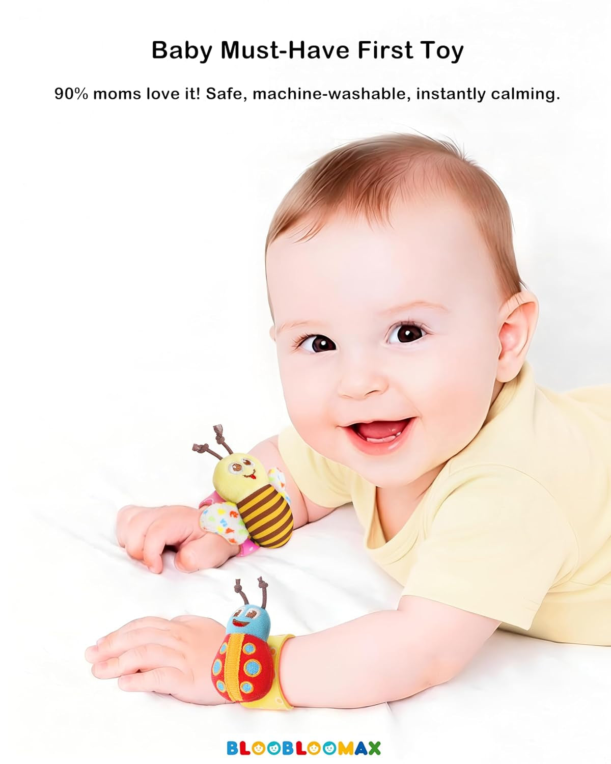 Wrist Rattle Socks and Foot Finder Set, Infant Girl Boy Toys for Babies 0-36 Months, Newborn Hand & Foot Toys for 0 to 3 Years, Baby Shower Gifts Set Easter Basket Stuffer