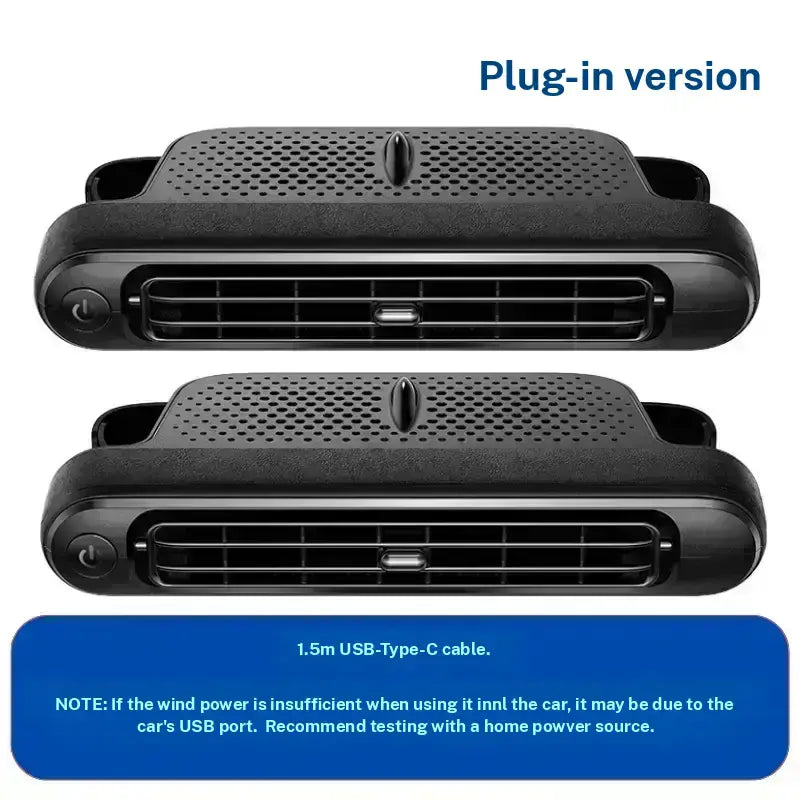 JOYTUTUS Dual Turbo Car Seat Fan - High Wind Power with USB Plug, Adjustable Air Outlet & Independent Switch for Ultimate Comfort