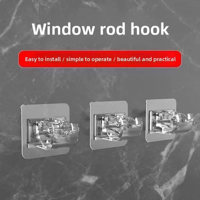 No-Drill Telescopic Curtain Rod – Heavy-Duty Adhesive Mount, Adjustable Tension Rod for Bathroom, Doorways & Dorms