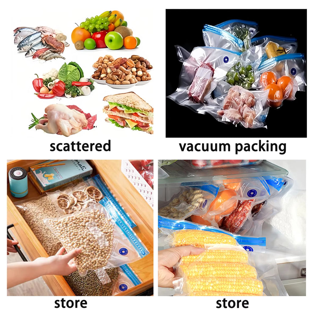 Handheld Vacuum Sealer – Freshness -Prevent Food Waste & Cross-Contamination-Leak-Proof Storage + 50 Air-Tight Seal Bags