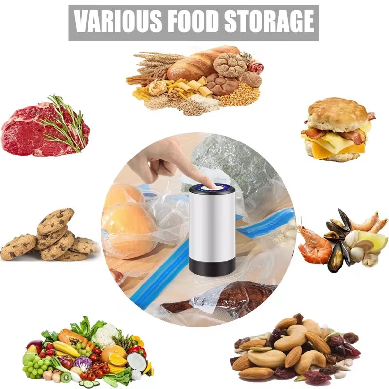 Handheld Vacuum Sealer – Freshness -Prevent Food Waste & Cross-Contamination-Leak-Proof Storage + 50 Air-Tight Seal Bags