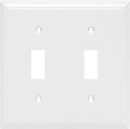 Double Oversized Wall Plate Cover, 2 Gang, Unbreakable Faceplate, X 4.9”, Screws Included, White,  Toggle Switch Wallplate, 1 Pack