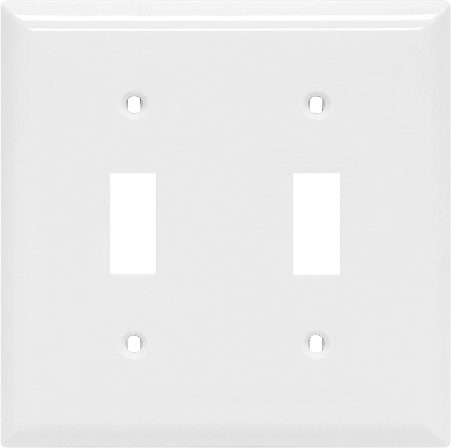 Double Oversized Wall Plate Cover, 2 Gang, Unbreakable Faceplate, X 4.9”, Screws Included, White,  Toggle Switch Wallplate, 1 Pack