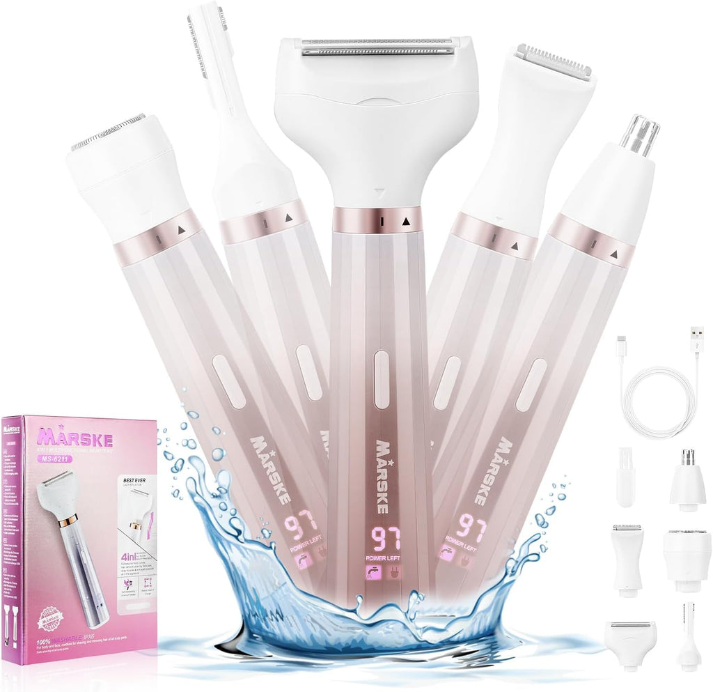 5-in-1 Electric Razor for Women – Wet & Dry Bikini Trimmer for Face, Body, Legs & Sensitive Areas