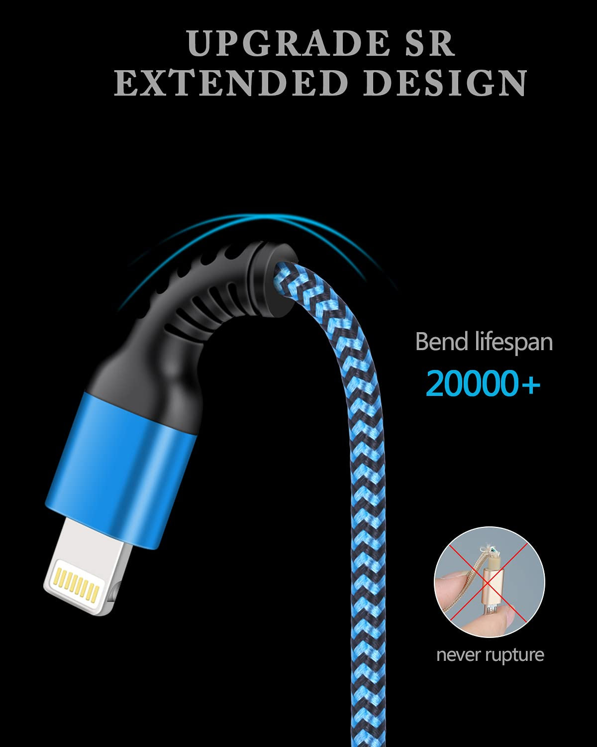 Rapid Charging Iphone Cable, Apple MFI Certified Extension Charging USB Wire, Long Braided Data Sync Transfer Power Line for Iphone 14 13 12 11 Pro Max/10/Xs/Xr/Se, USB to Lightning Cord 10FT | 2Pcs