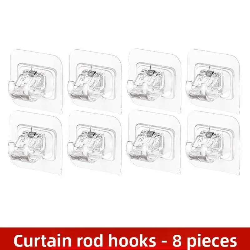 No-Drill Telescopic Curtain Rod – Heavy-Duty Adhesive Mount, Adjustable Tension Rod for Bathroom, Doorways & Dorms