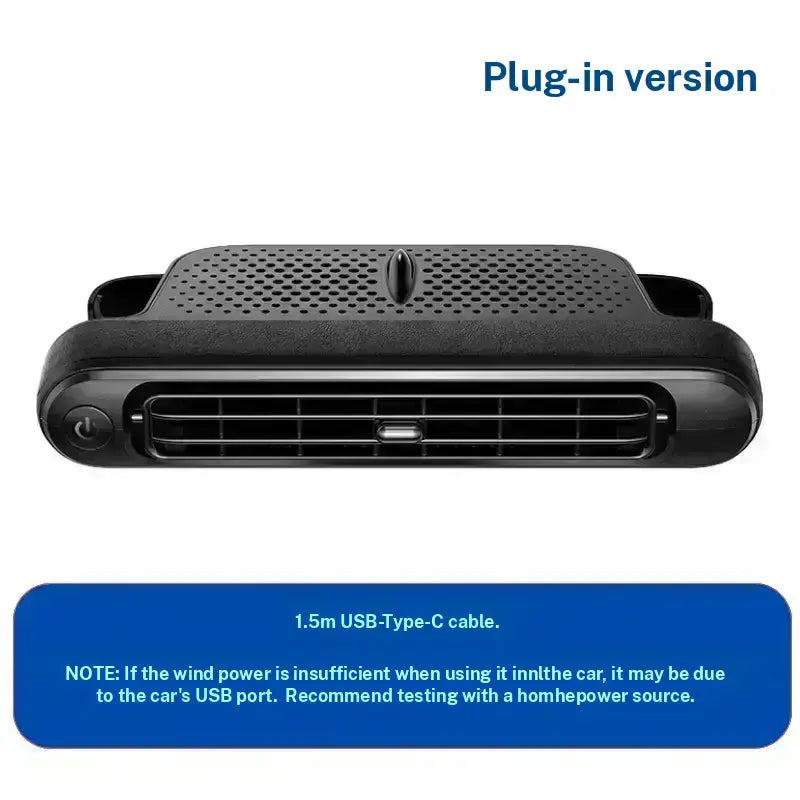 JOYTUTUS Dual Turbo Car Seat Fan - High Wind Power with USB Plug, Adjustable Air Outlet & Independent Switch for Ultimate Comfort