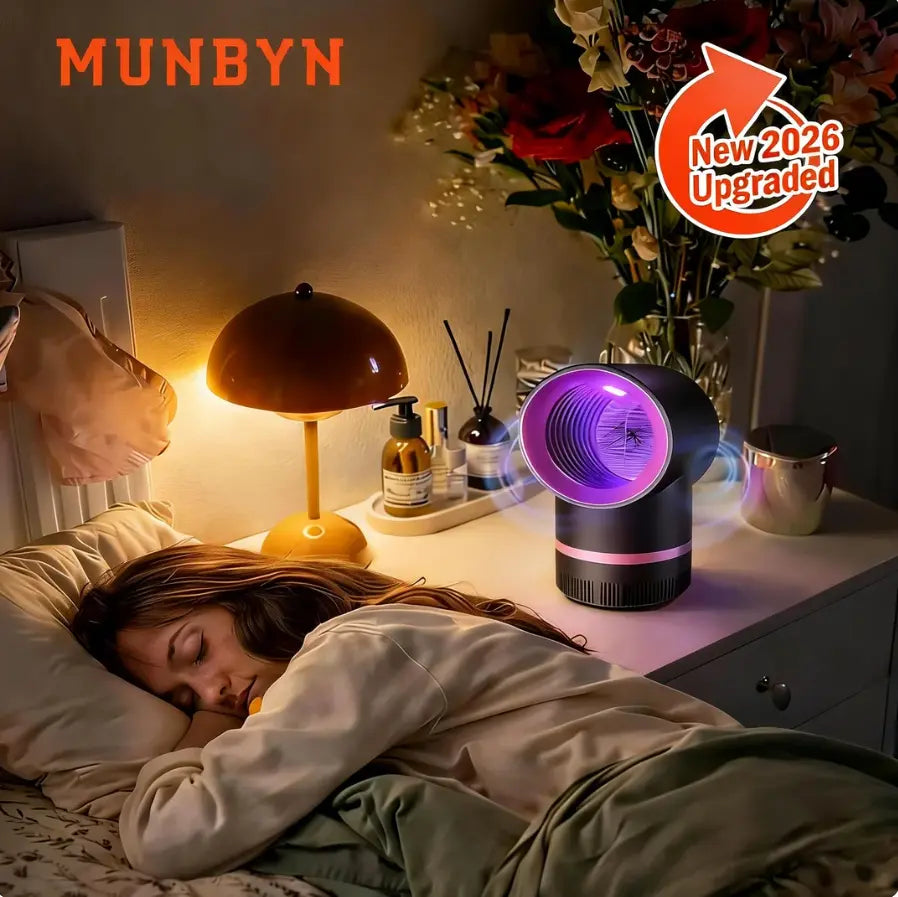 MUNBYN UV LED Mosquito Zapper - Powerful & Portable Electric Fly & Gnat Trap for Home, Bedroom, Living Room & Office