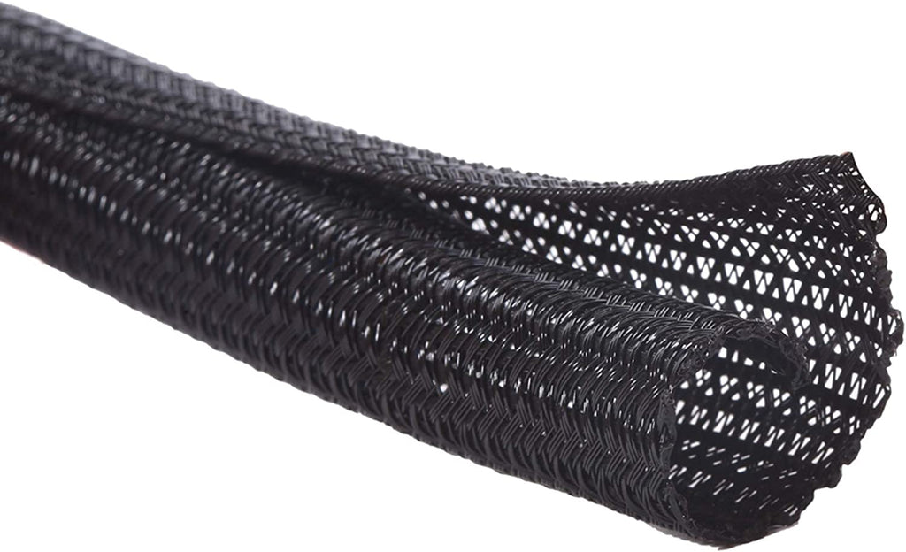 10Ft - 3/4 Inch Cord Protector Wire Loom Tubing Cable Sleeve Split Sleeving for USB Cable Power Cord Audio Video Cable – Protect Cat from Chewing Cords - Black