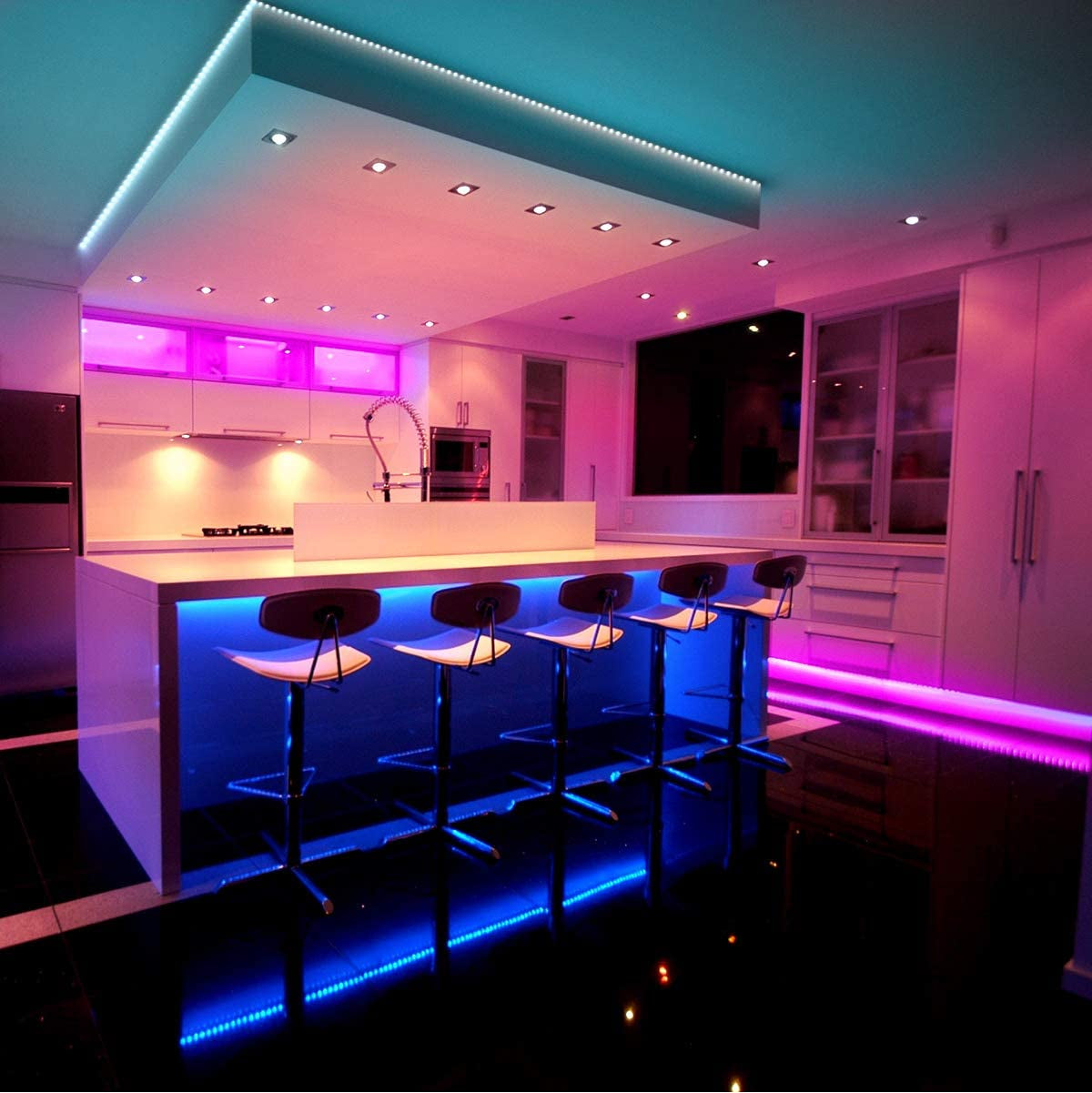 Led Lights Color Changing Led Strip Lights with Remote Controller 60 Ft, 2 Rolls of 30 Ft Led Lighting for Bedroom, Home Decoration