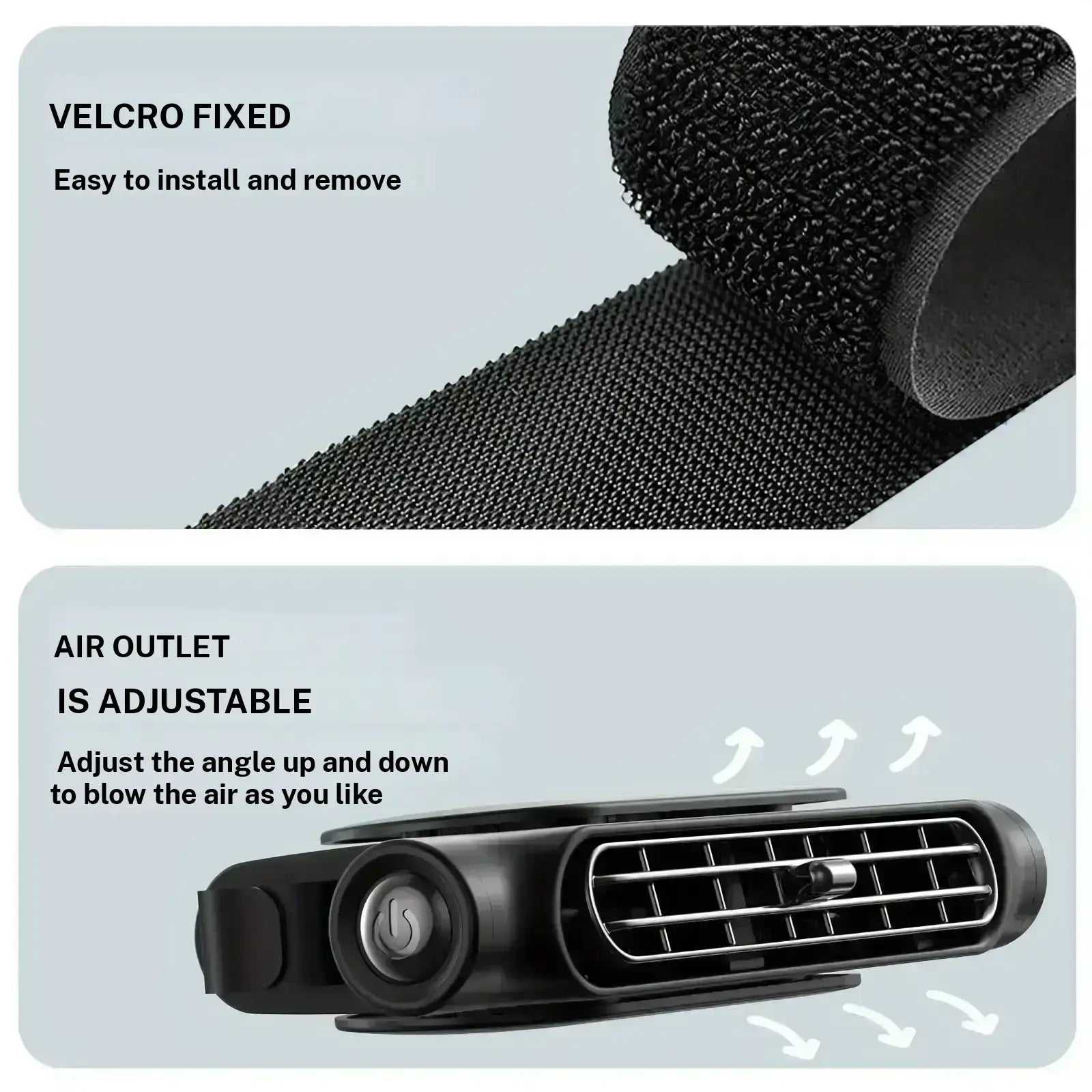 JOYTUTUS Dual Turbo Car Seat Fan - High Wind Power with USB Plug, Adjustable Air Outlet & Independent Switch for Ultimate Comfort